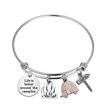 Imagem de Pulseira Camper Life is Better in a Camper Retirement Bracelet, Large, Aço inoxidável, Sem Pedra Preciosa