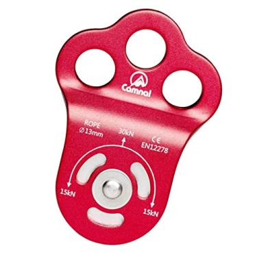 Imagem de Baosity Polia de escalada única lateral fixa para uso externo 30KN para corda vermelha de 13 mm