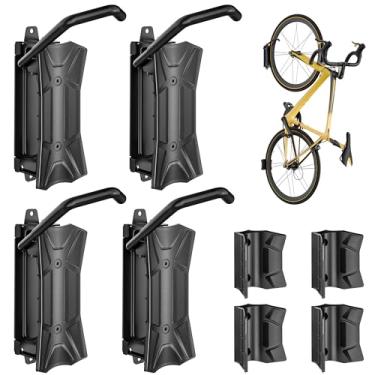 Imagem de monTEK Suporte de parede para bicicleta resistente, suporte giratório de parede para bicicleta tem capacidade para até 35 kg, garagem, armazenamento de bicicleta para quarto, casa, escritório, pacote