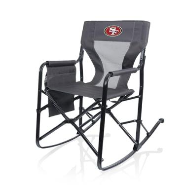 Imagem de Picnic TIME NFL San Francisco 49ers Woodland Cadeira de acampamento de balanço com suporte de armazenamento, cadeira de acampamento para adultos, (cinza carvão)