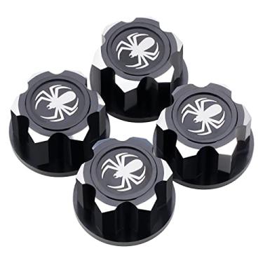 Imagem de 4PCS CNC Aluminum 17mm Hex Wheel Nuts Dustproof Anti-Skid Mount Cap Compatible with 1/10 1/8 Scale Traxxas Maxx/E-Revo/E-Maxx/Summit Monster Truck (Black)