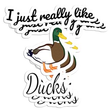 Imagem de Adesivo I just reallylike Ducks para garrafas de água, adesivos de carro, adesivo de livro (7,6 cm)