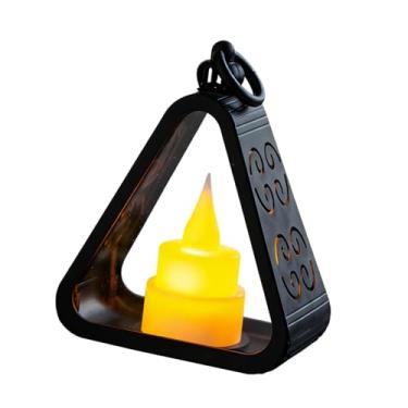 Imagem de FashionCha Luminária de cabeceira criativa, luminária de mesa triangular para criar um ambiente aconchegante, ideal para leitura, Preto