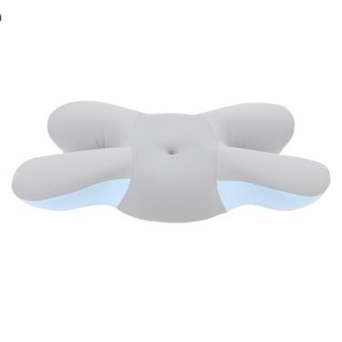 Imagem de Luocute Travesseiro Cervical de Rebote Lento para o Dorminhoco Lateral do Estômago, o Travesseiro de Suporte do Pescoço Ortopédico de Espuma de Memória de Resfriamento Com Fibra de (Azul)