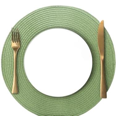 Imagem de Jogo Americano 4 Unidades Redondo Jantar para Mesa Posta, Descanso de Prato(Menta verde)