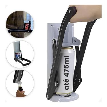 Imagem de 2X Amassador De Latinhas Reforçado Latas Cerveja Com Abridor