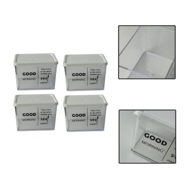 Imagem de Kit 4 Potes Herméticos Organizadores Alimentos Sabão 370Ml