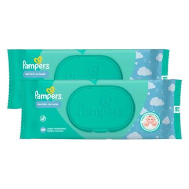 Imagem de Kit 2 Lenços Umedecidos Pampers Cuidado de Bebê 48 Unidades