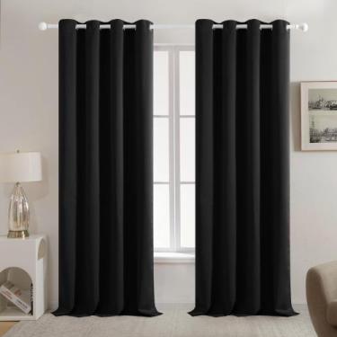Imagem de Cortinas Blackout Deconovo Solid 100% pretas 107x160cm 1 painel