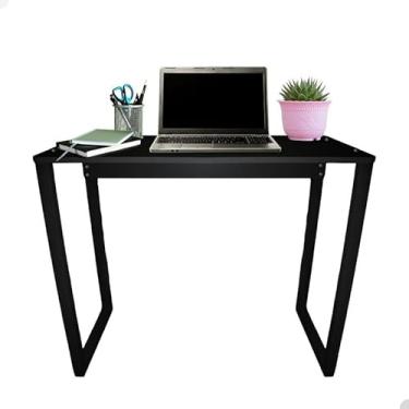 Imagem de Escrivaninha Home Office Industrial 90x45x75cm - Mesa para Computador e Estudos com Estrutura de Metal - Design Robust