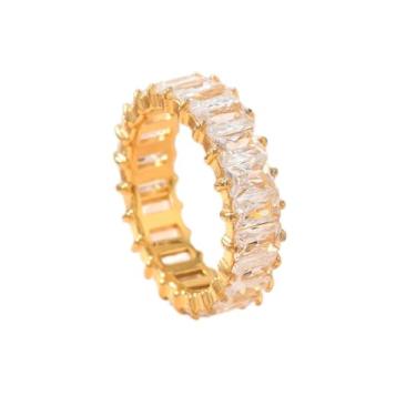 Imagem de 1 lindo anel retangular embutido unissex para homens e mulheres joias finas vida diária namoro decoração para festa de formatura, Cobre, Sem pedra preciosa