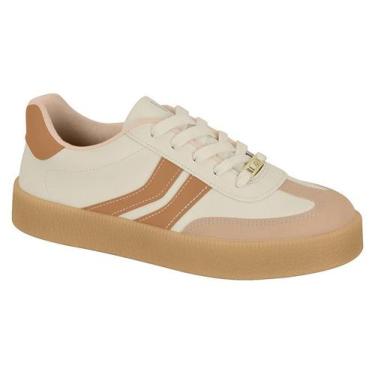Imagem de Tênis Vizzano Casual Feminino Com Detalhes Laterais Branco Off, Branco