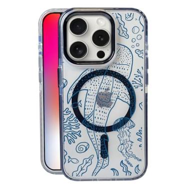 Imagem de Capa Big Whale Shark para iPhone 13 Pro Max, compatível com MagSafe, capa fosca macia e fina, à prova de choque, antiimpressões digitais, antiamarelamento, antiarranhões, capa de telefone magnética