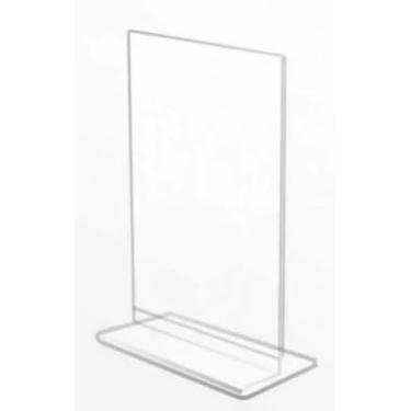 Imagem de Display Expositor T Restaurante 10x15cm A6 Balcão Mesa 20pcs Cristal