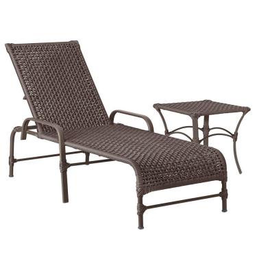 Imagem de Espreguiçadeira Catar Mesa Corda Náutica Piscina Trama Marrom