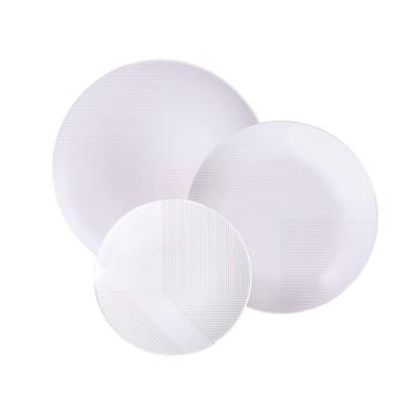 Imagem de Jogo De Pratos Tramontina Grid Em Porcelana Decorada 12 Peças Tramontina