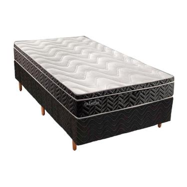 Imagem de Cama Box Solteiro: Colchão Molas Paropas Extrapedic Olímpia + Base Crc Suede Black(88X188)