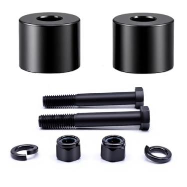 Imagem de Elevadores de guidão de elevação de 2,5 cm para motocicleta compatíveis com modelos Harley Davidson Sportster, modelos Softail e Dyna preto