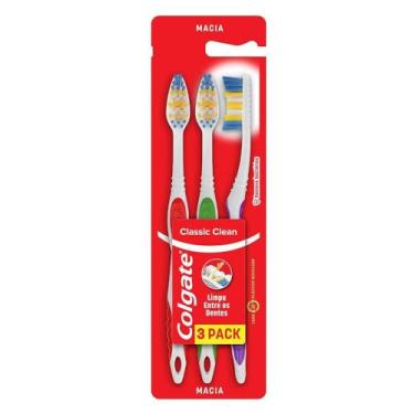 Imagem de Escova de Dente Colgate Classic Clean 3 unid Promo c/Desconto