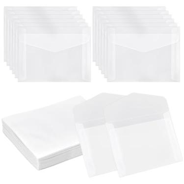 Imagem de PH PandaHall Envelopes de papel translúcidos com 50 peças, envelopes retangulares de 9,9 x 13 cm para casamentos, aniversário, comemoração, artesanato, fotos, bilhetes de loteria de formatura