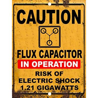 Imagem de ZMKDLL Capacitor Vintage Back to The Future Flux 1,21 Gigawatt Placa de metal estanho, 20 x 30 cm