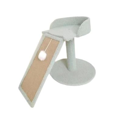 Imagem de Generic Árvore de gato com poleiro, sisal gato scratcher com condomínio de brinquedo pendurado, torre de gatinho com tábua de arranhão, para gatos internos, Azul Claro