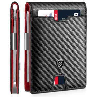 Imagem de Carteira RUNBOX Slim com bloqueio RFID de duas dobras com clipe de din