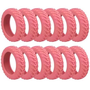 Imagem de LUMINFLY Capas de roda de bagagem rosa, protetores de borracha redutores de ruído para rodas de 5 a 6 cm, acessórios de mala de viagem antiderrapantes, conjunto de 24