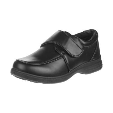 Imagem de Josmo Sapatos sociais para meninos – Mocassim de uniforme escolar Derby (bebê/menino), Jblack-strap, 13 Little Kid