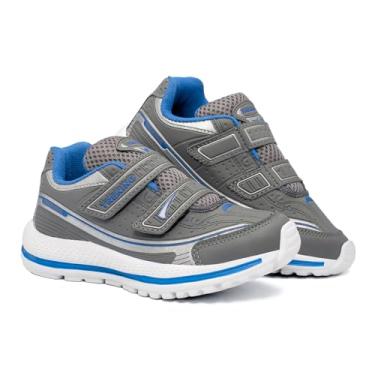 Imagem de Tênis Infantil em sintético com sola em borracha. Perfeito e resistente para o dia a dia agitado do seu pequeno! (Grafite/Royal, BR, Criança de 4 a 8 anos, Numérico, 28)