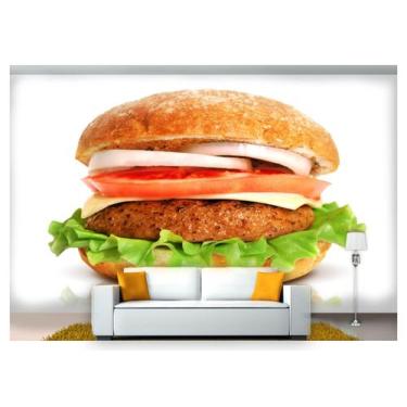 Imagem de Papel De Parede Chesseburguer Queijo Carne 3D Al125 - Você Decora