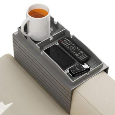 Imagem de Suporte de bebidas para sofá, bebidas e controle remoto | Mesa de silicone para organização doméstica apoio de braço com armazenamento remoto para cama, trailer, carro, sala de estar, ao ar livre