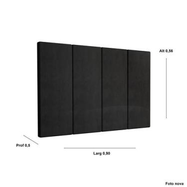 Imagem de Painel Cama Box Fantasy 0,90 Tecido Suede Cor Preto Comprar - Comprar 