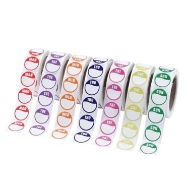 Imagem de DYNWAVE Adesivos Dia da Semana Etiquetas de Alimentos Removíveis 2 cm Data Dot Adesivos Etiquetas de Data para Cozinha Catering Loja de Leite Materno Congelador