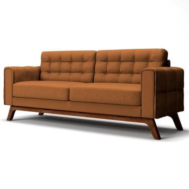 Imagem de Sofá 180 Cm 3 Lugares Sandero C-262 Veludo Telha - Domi