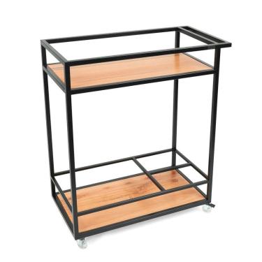 Imagem de Carrinho Para Bebidas Estilo Industrial Grande Madeira Em Pinus