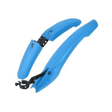 Imagem de Para-lamas coloridos para bicicleta, remoção rápida, para-lama para mountain bike, 66 cm de comprimento, lanterna traseira para lama, para carro único com luzes de LED.(Blue)