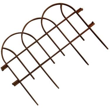 Imagem de Kit 3 Cerquinhas Decorativa P/Jardim Romana Marrom 1,30 mt - Globoplás