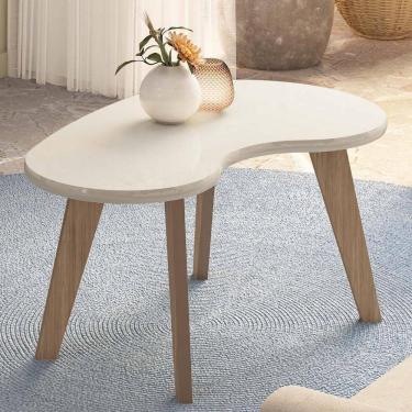 Imagem de Mesa De Centro Orgânica 90cm Para Sala Cassia Off White A09 - Mpozenato