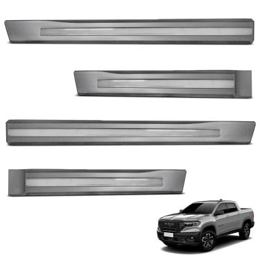 Imagem de Jogo de Friso Lateral Rampage 2023 a 2025 Prata Billet Modelo Original