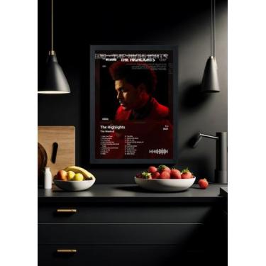 Imagem de Quadro The Weeknd The Highlights (Colored) Com Vidro Tamanho:21cm x 30