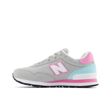 Imagem de New Balance Tênis unissex infantil 515 V1 com cadarço, Raincloud/Reflexão/Sinal Rosa, 1.5 Wide Little Kid