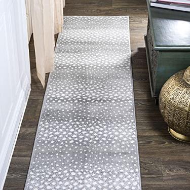 Imagem de JONATHAN Y JSAF100 Antílope Moderno Tapete de Área Animal para Quarto, Cozinha, Sala de Estar, Decoração Interna Não Desmancha, 5 X 20 cm, Cinza/Creme