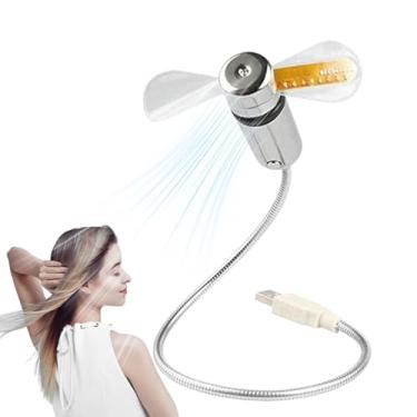 Imagem de Ventilador USB, Relógio De Mesa Com Termômetro E Ventilador, Eletrônico Silencioso com Ângulos Ajustáveis e Cooler de Ar Dobrável para Escola, Dormitório, Viagens e Quarto