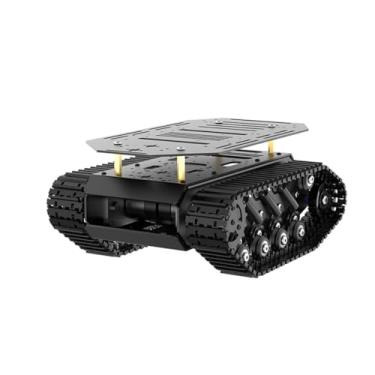 Imagem de Robot Tracked Tank Car Chassis with Encoder DC Motor, Suspension Shock Absorption Chassis Car Double Layer Full-Metal Robotic Moving Platform Track for Arduion RPi Jetson DIY Maker Smart Robot Car