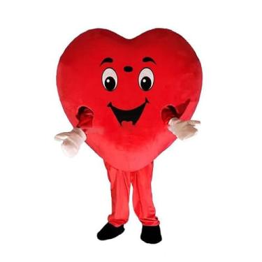 Imagem de fantasia de mascote amor coração vermelho amor mascote fantasia pode adicionar logotipo