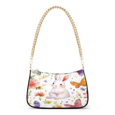 Imagem de CEBUGI Bolsas transversais femininas bolsa de ombro coelho borboleta bolsa clutch elegante com alça de corrente