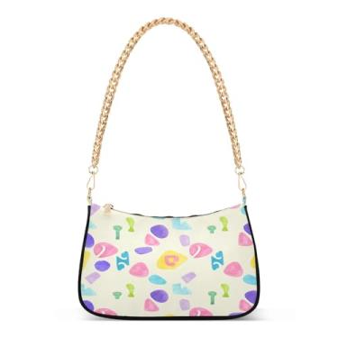 Imagem de CEBUGI Bolsas transversais femininas bolsa de ombro com fundo abstrato, bolsa clutch elegante com alça de corrente