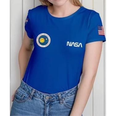 Imagem de Camiseta Camisa Algodão Feminina Masculina Adulto Astronauta NASAA Ast