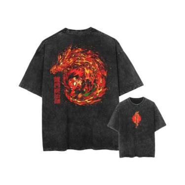 Imagem de Camiseta Oversized Vintage Streetwear Com Estampa Gráfica De Anime Har